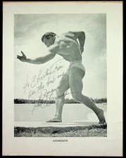 Bodybuilding John Grimek Aggressor Mr. USA Signed Photo Page 1950s