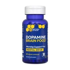 Natural Stacks Dopamine Brain Food 60 vegan capsules ( 2 pack ) NEW !!