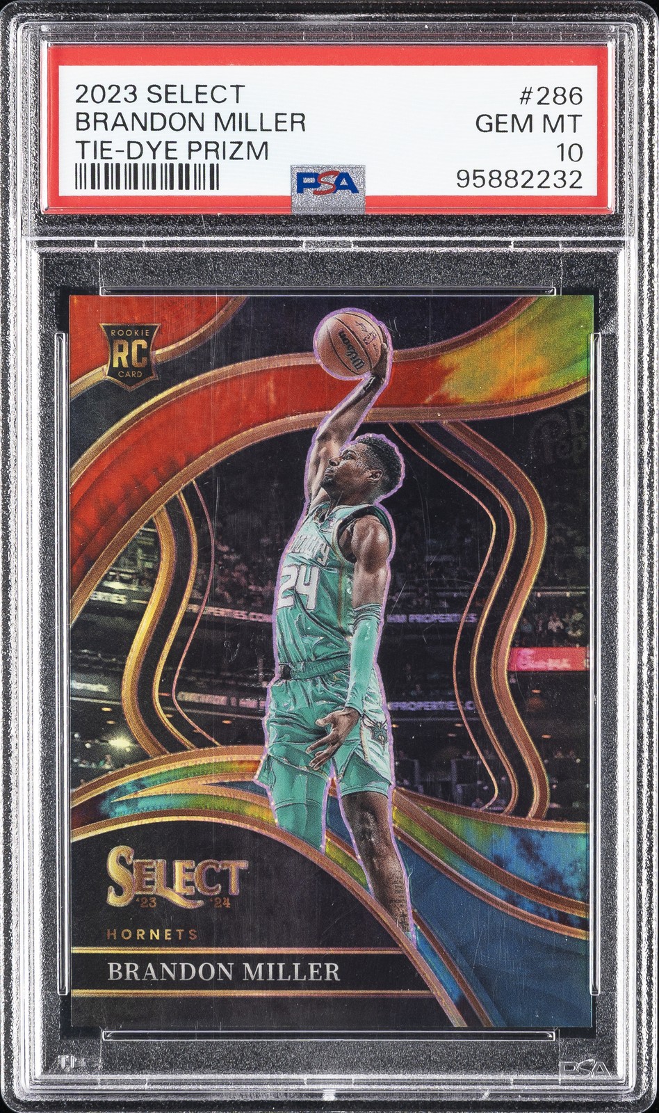 2023 PANINI SELECT TIE-DYE PRIZM #286 BRANDON MILLER 19/25 PSA 10