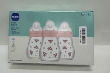 MAM 6oz Pure Glass Feel Good Anti-Colic 0 Months Baby Bottle, 3 Pack, Girl