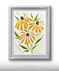 Original Yellow Daisies 1 Painting by Alannah Dyer- Art 5x7 in. Yellow Flowers — photo 1