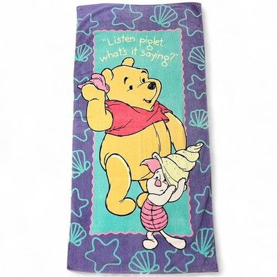Vintage 90s Disney Winnie The Pooh Piglet Beach Pool Towel Full Size 27x54