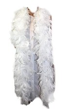 2 Yard Long Feather Boa, 60 Gram, White/Silver, Costume Accessory