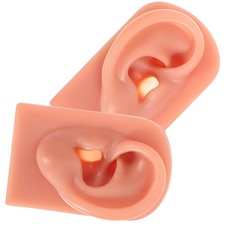 2 Pcs Reusable Silicone Ear Models For Piercing Practice And Teaching Supplies