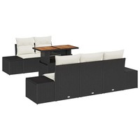 Garten Essgruppe Set 6-Teilig Mit Kissen In Schwarz Und Creme
