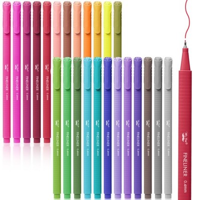 Mr. Pen- Fineliner Pens Colored, 24 Pack, Ergonomic Triangular Colorful