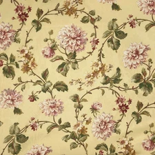 Mill Creek Floral BUTTER Yellow Home Cotton Drapery Pillow Sewing Fabric BTY
