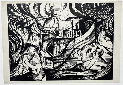Umberto Boccioni - Gli stati d`Animo: Gli Addi Futurismo Xylographie 1911