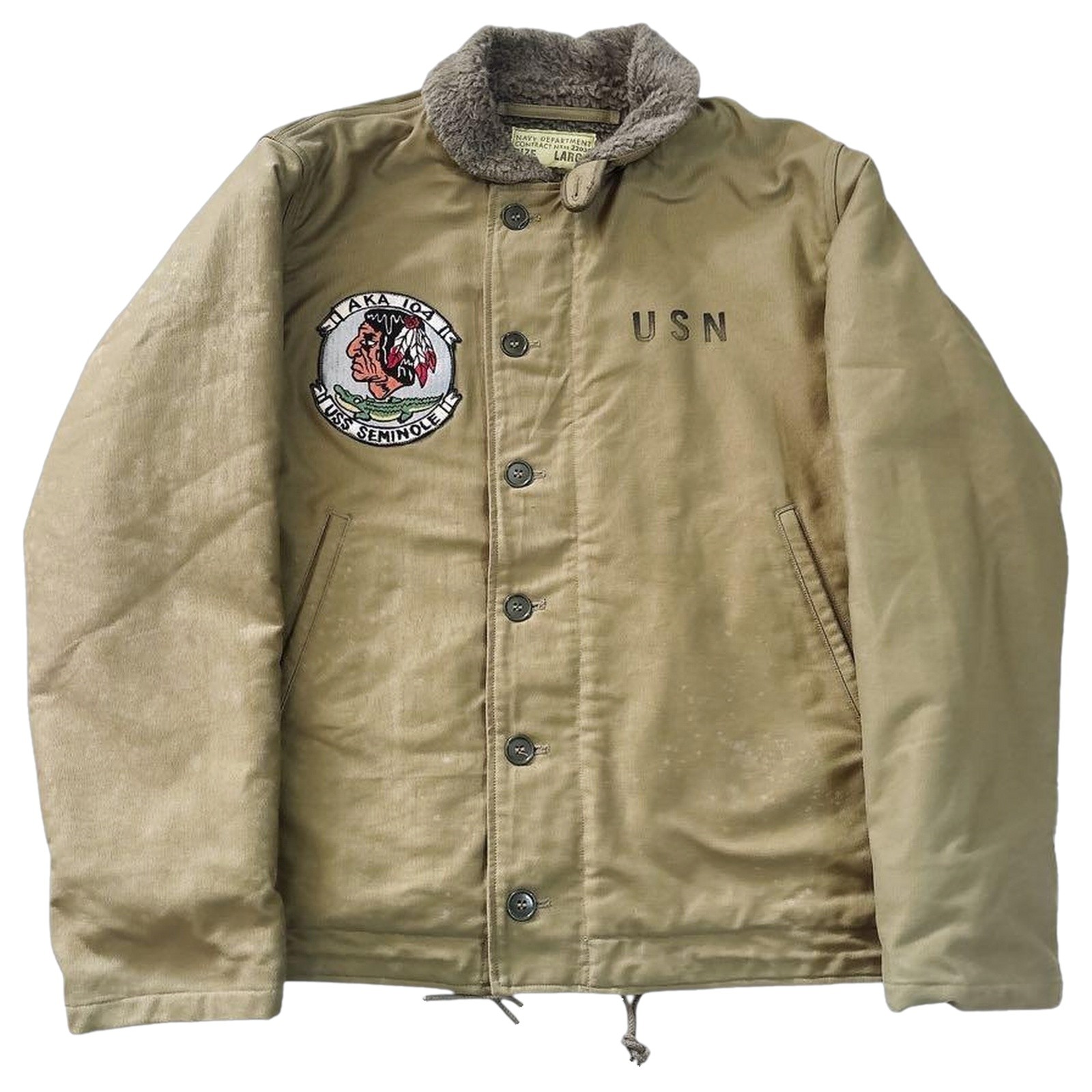 Buzz Rickson's N-1 Deck Jacket Khaki Patch Stenci… - image 1