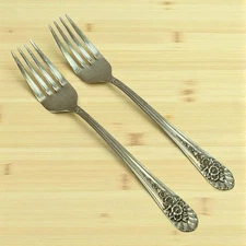 Wm Rogers Mfg. Co IS Jubilee Silver Plate 1953 Salad Fork Set Of 2
