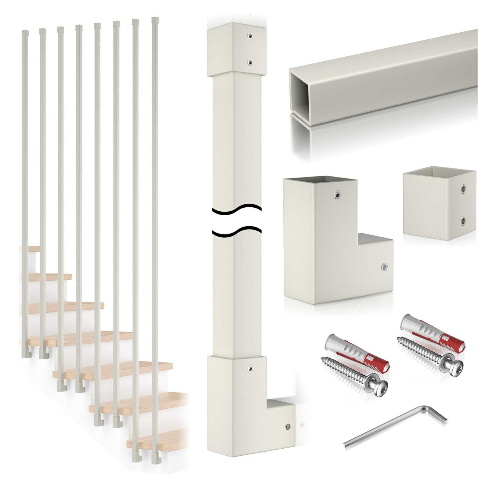 Barandilla Vertical De Escalera De Acero Cashmere RAL 9002