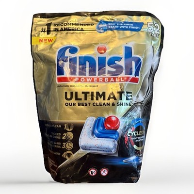 Finish Powerball ULTIMATE 4-In-1 Dishwasher Detergent Tabs 52ct Fast Shipping!