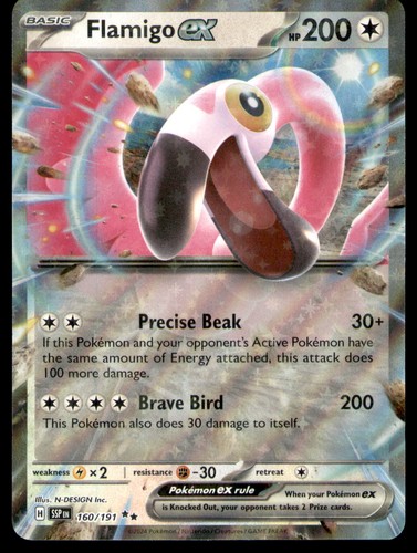 2024 Pokemon TCG SV08: Surging Sparks Flamigo ex 160/191 Holo