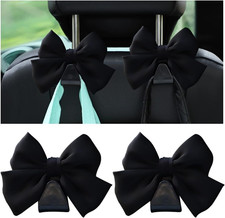 2PCS Car Seat Headrest Hooks, Cute Bow Vehicle Hooks for Purses and Bags, Automo