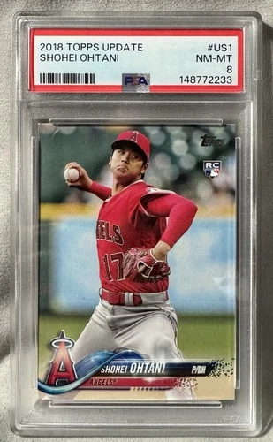 2018 Topps Update Shohei Ohtani RC Rookie #US1 Angels PSA 8