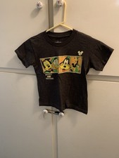 Vintage Kid's Mickey Mouse and Friends Charcoal T-Shirt Size Small