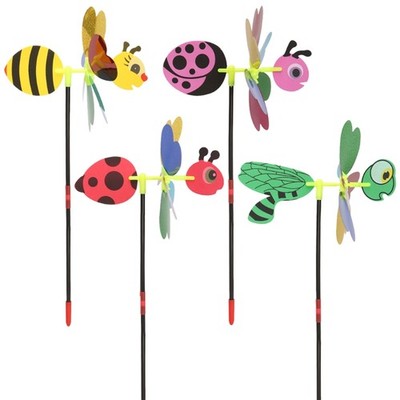 3D Sequins Animal Bee Windmill Wind Spinner Home Garden Yard Decoration Kids Toy