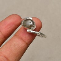 Labradorit Edelstein 925 Sterling Silber Handarbeit Schmuck Ring GrößE 12,5