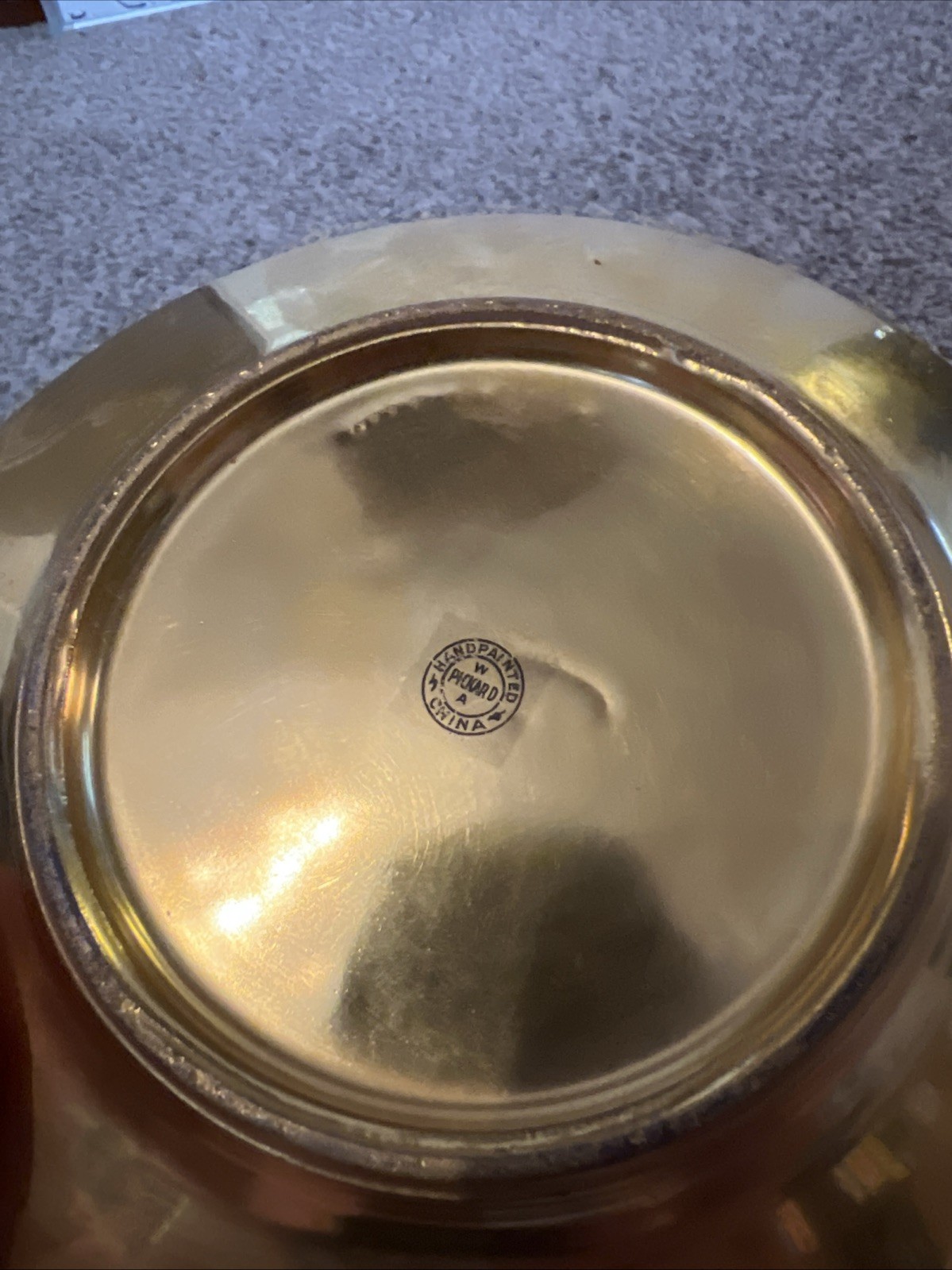 VTG Decorative gold 5.5" plate and bowl (or cup?) w/feet set