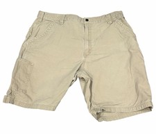 FLAW Carhartt Canvas Utility Work Shorts Mens 40 Tan Loose Fit Cargo B147 DKH