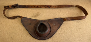 Vintage Leather Fishing Pole Holder Waist Fighting Belt W/ Adjustable Belt