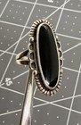 VNT Old Pawn Native American Sterling Silver Onyx Knuckle Ring Size 5 — photo 1