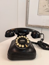 Black Vintage Classic Desk Top Push Button Telephone