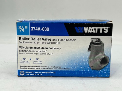 #ad Watts 374A 3 4 in. Brass Boiler Pressure Relief Valve 30 PSI with Flood Sensor $62.99