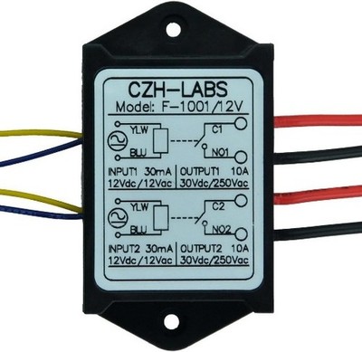 Electronics Salon SPST NO 10Amp Power Relay Module 12V AC DC Control Voltage