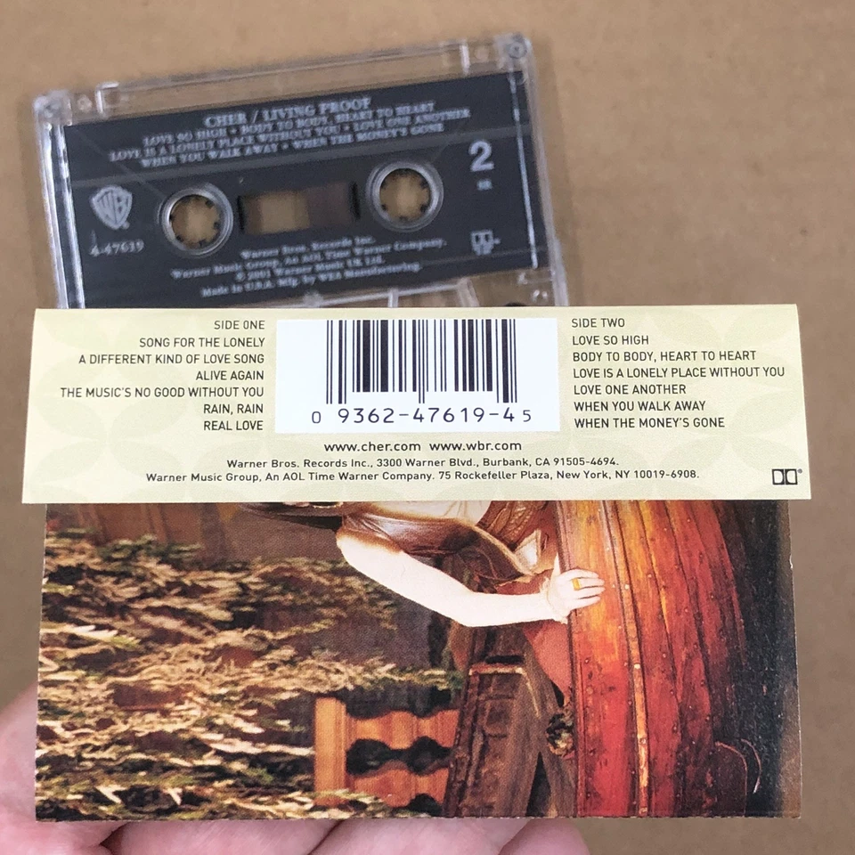 CHER Cassette Tape Europop Synth Pop LIVING PROOF SONG FOR THE LONELY - Image 4 of 4