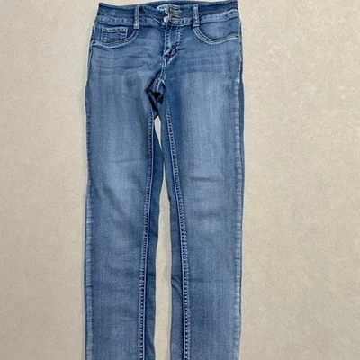 Mudd Girls Mid-Rise Jean Leggings Blue Medium Wash Size 14 Slim Fit Jeggings - Image 1 of 4