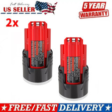 2 Pack 12V 3.0Ah for Milwaukee M-12 Lithium-ion Battery 48-11-2425 48-11-2420