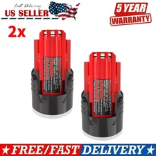 2 Pack 12V 3.0Ah for Milwaukee M-12 Lithium-ion Battery 48-11-2425 48-11-2420