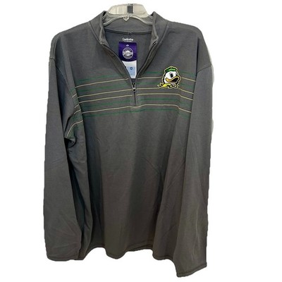 Captivating Apparel Oregon Ducks Men s gray 1/4 zip sweatshirt NCAA  2XL NWT