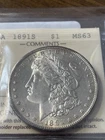 1891-S $1 Morgan Dollar 90% Silver San Francisco MS 63 US Coin