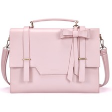Laptop Messenger Bag Briefcase 15.6 inch Laptop Satchel Handbags Pink 