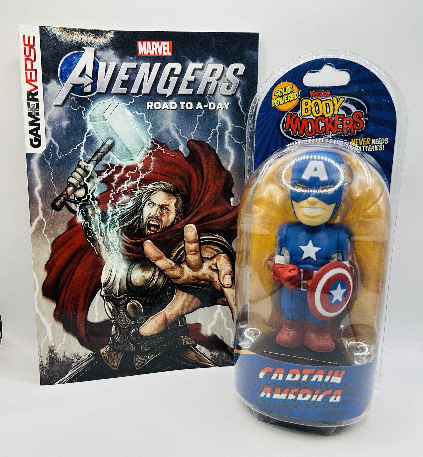 Captain America Body Knockers Solar Powered Marvel Avengers Road To A-Day Comic Book