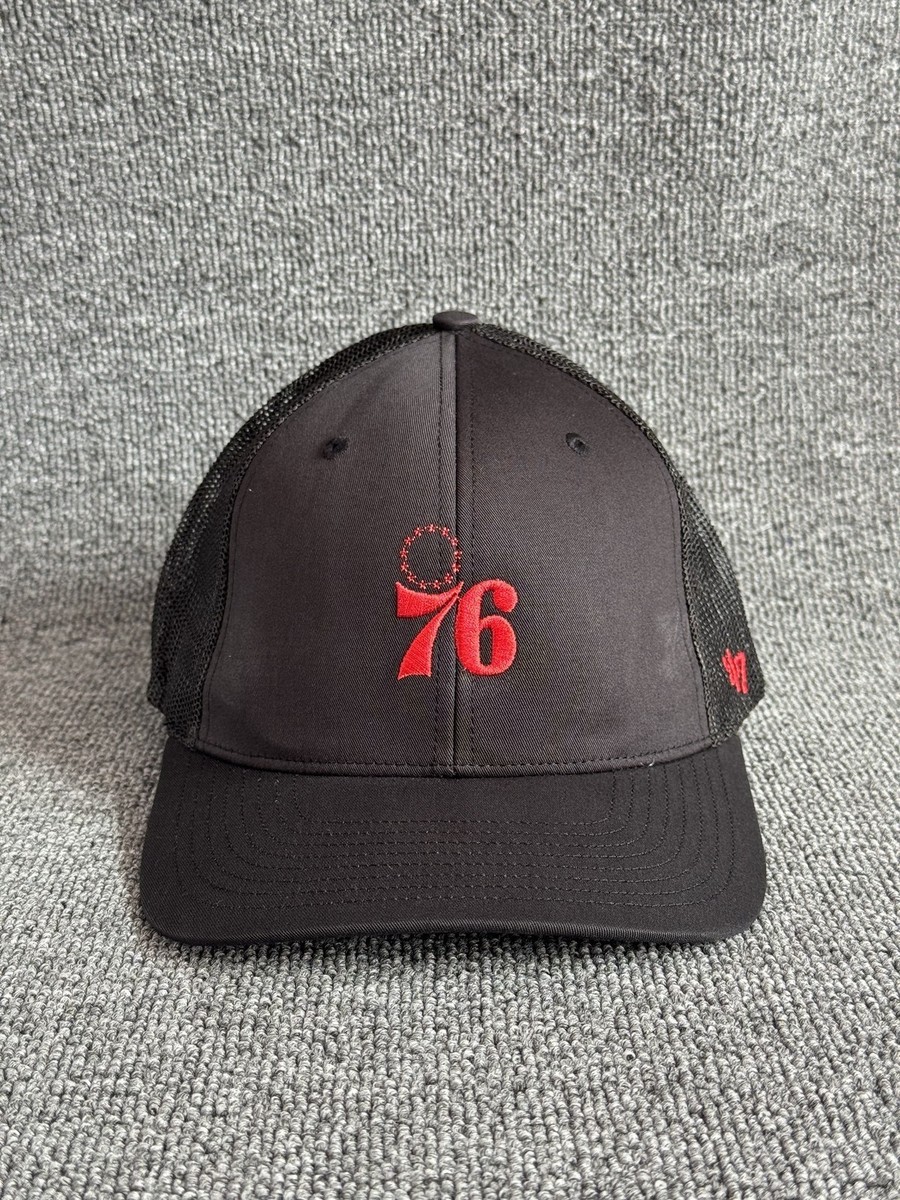 '47 Brand Philadelphia 76ers Trucker Snapback Black Red NBA Hat