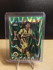 Julien Duranville 2024-25 Topps Chrome UEFA Neon Green RayWave /125 #166