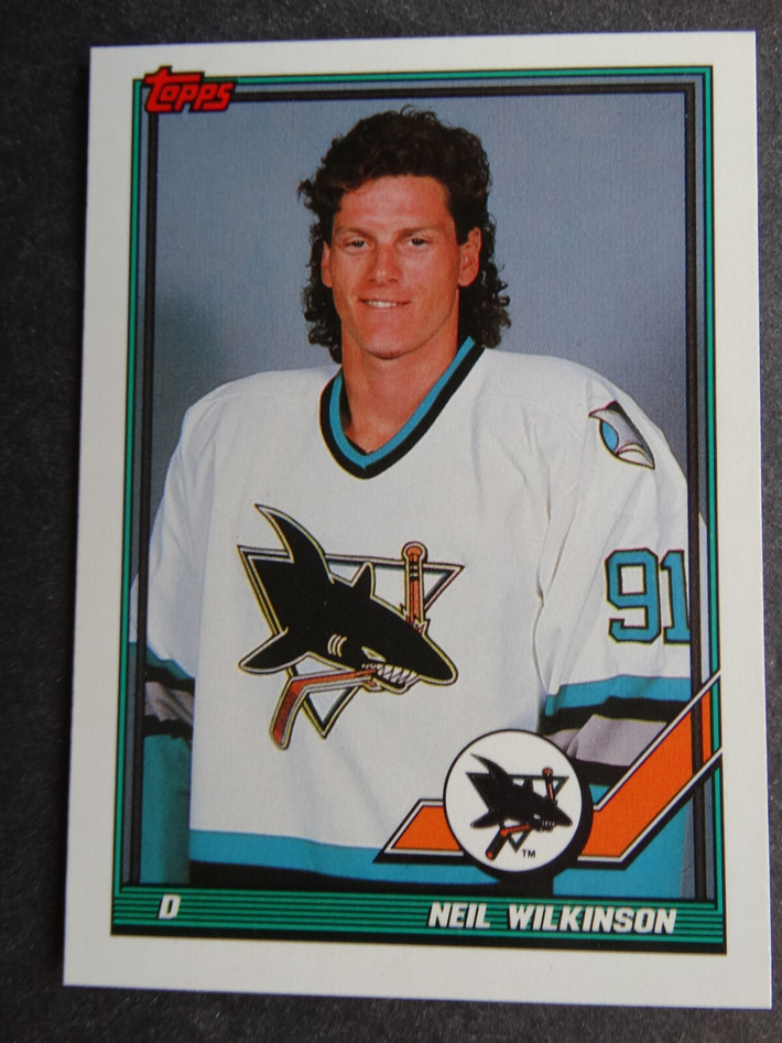 1991-92 Topps #348 Neil Wilkinson San Jose Sharks Hockey Trading Card