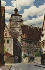Old postcard postcard Rothenburg-Weisser Turm GERMANY (1076009)