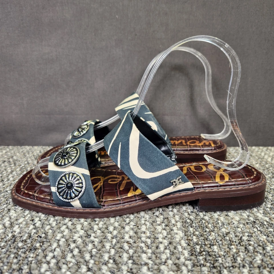 Sandalias informales Sam Edelman Hera para mujer talla 6M negras crema sin cordones de negocios Foto 3 de 4