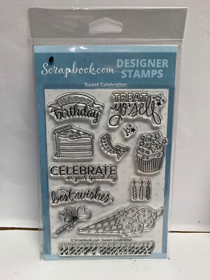 Scrapbook.com sweet celebration stamp set birthday ice cream celebrate NEW