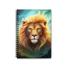 King Lion 118 pg paper front cover print Spiral Notebook - Ruled Line
