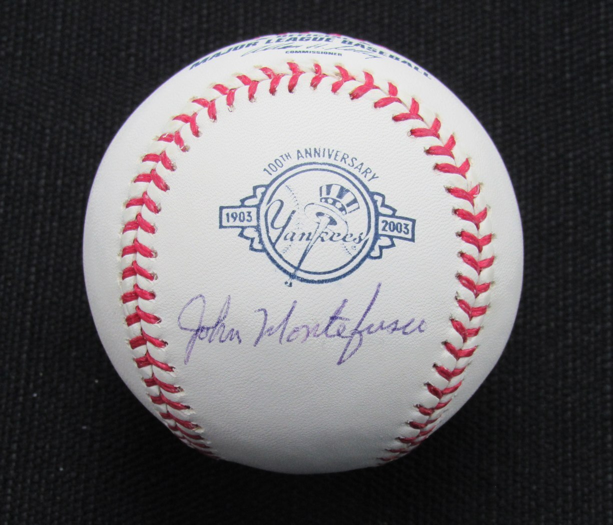 John Montefusco Autographed Signed New York Yankees /Auto Yankees 100th OML Baseball TRI-STAR Inscr 187149 