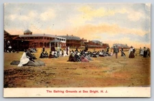 The Bathing Grounds at Sea Bright New Jersey NJ 1908 Postcard
