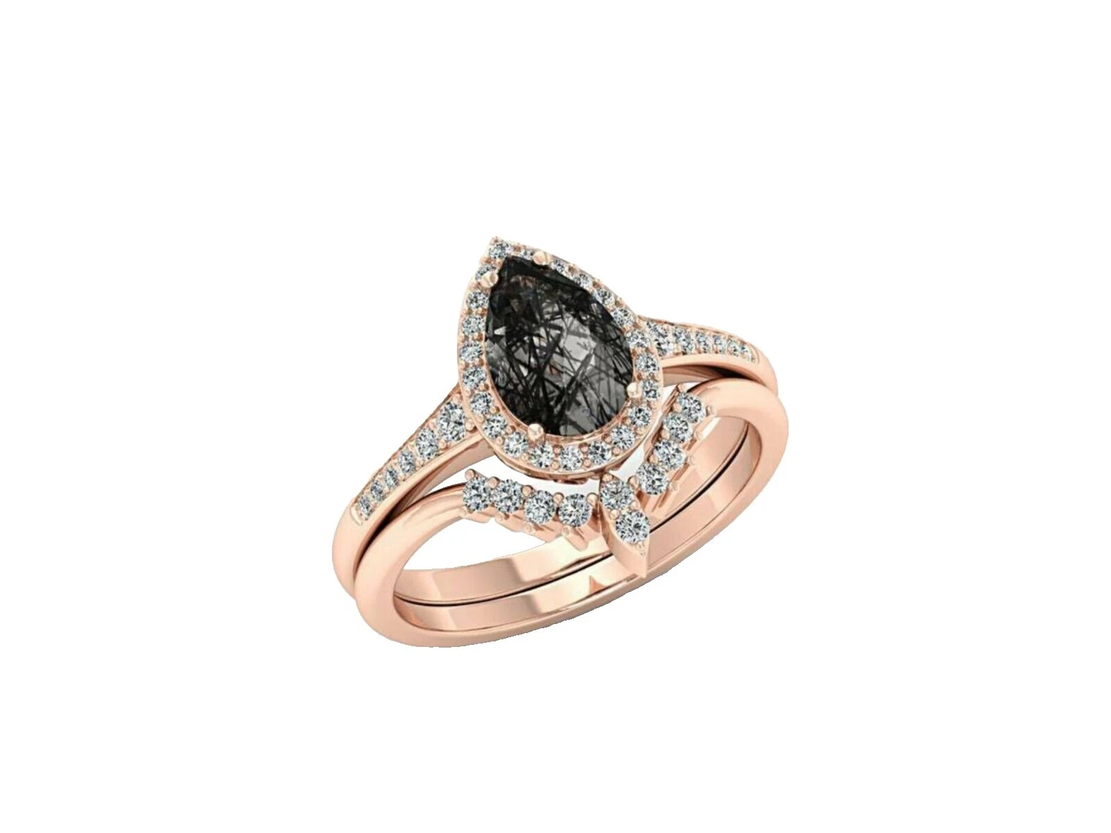 Black Stone 7 Ring Fashion Rings