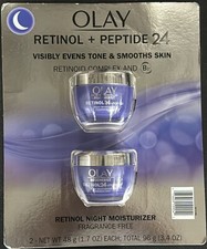 Olay Regenerist Retinol 24 Night Facial Moisturizer Vitamin B3 2 pack 3.4 OZ O5