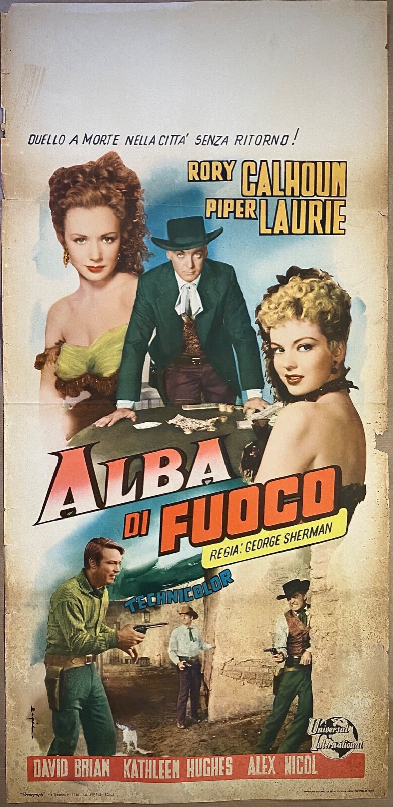 Locandina originale film Alba di fuoco (1954) - Regia di George Sherman