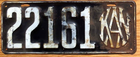 Item photo. Show Listing Details page. Listing 1916 Kansas License Plate Number Tag